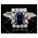 Platinum 1.55 ct Natural Sapphire & Diamond Ring