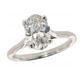 14k Gold 1.28 ct Oval Brilliant Lab Diamond Ring