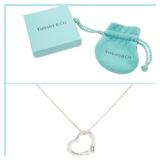 TIFFANY & CO. STERLING SILVER OPEN HEART NECKLACE
