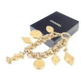 Chanel Gold Tone Charm Bracelet