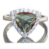Trillion Cut 3.10 ct Sultanite Color Change Ring