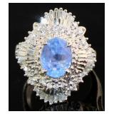 Platinum 3.70 ct GIA Sapphire & Diamond Ring