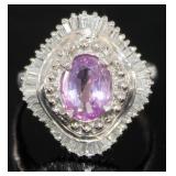 Platinum 2.58 ct GIA Pink Sapphire & Diamond Ring