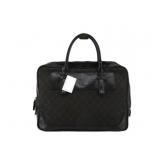 GUCCI Black Leather & Canvas Business Bag