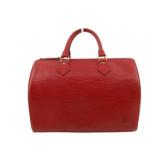 Louis Vuitton Red Epi Speedy Hand Bag