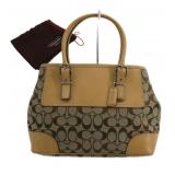 COACH Leather & Canvas Signature Tote Bag
