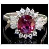 Platinum 1.47 ct GIA Ruby & Diamond Ring