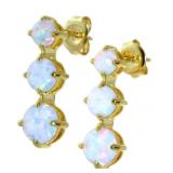 White Opal Past Present Future Earrings