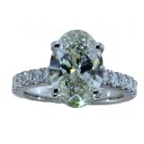 14kt Gold 4.37 ct VS Oval Lab Diamond Ring