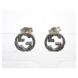 Gucci Sterling Silver GG Earrings