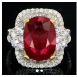 14kt Gold 15.19 ct Brilliant Ruby & Diamond Ring