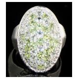 Oval 3.00 ct Peridot Pave' Dinner Ring