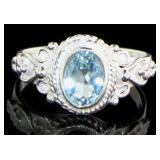Oval 2.40 ct Natural Blue Topaz Ring