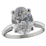 14k Gold 5.52 ct Oval VS1 Lab Diamond Ring