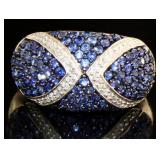 Brilliant 2.14 ct Pave' Sapphire & Diamond Ring