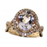 14kt Rose Gold 3.64 ct Morganite & Diamond Ring