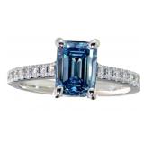 14kt Gold 1.96 ct VS Fancy Blue Lab Diamond Ring