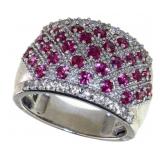 Brilliant Ruby & White Topaz Cocktail Ring