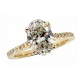 14kt Gold 2.63 ct Oval Lab Diamond Ring