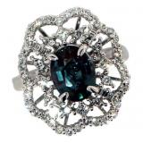 14k Gold 3.36 ct Oval Alexandrite & Diamond Ring