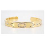 Valentino Rhinestone Gold Bangle