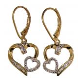 Beautiful Diamond Accented Heart Earrings