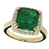 14kt Gold 4.80 ct GIA Emerald & Diamond Ring
