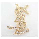 Yves Saint Laurent YSL Logo Brooch