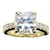 14k Gold 4.56 ct Radiant Cut Lab Diamond Ring