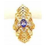 Stunning Natural Tanzanite Large Filligree Ring
