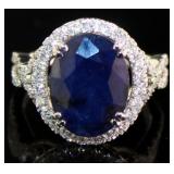 14kt Gold 6.38 ct GIA Sapphire & Diamond Ring