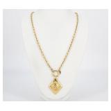 Chanel CC Pendant Gold Necklace