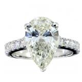 14k Gold 5.04 ct Pear Cut Lab Diamond Ring