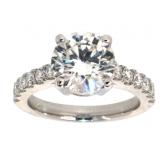 14k Gold 4.34 ct Round Lab Diamond Ring