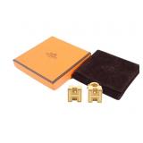 Hermes Cage d'Ache H Motif Earrings