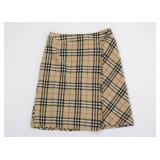 Burberry Nova Check Wool Cashmere Wrap Skirt
