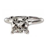 14k Gold 2.86 ct Princess Cut Lab Diamond Ring