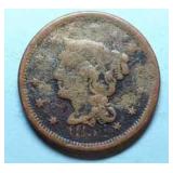 1854 Braided Hair Large Cent