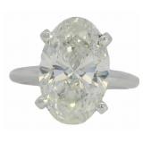 14k Gold 5.60 ct Oval Cut Lab Diamond Ring