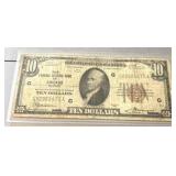 1929 Chicago $10 Bill Federal Reserve Bank Note