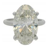 14k Gold 6.96 ct Oval Cut VS Lab Diamond Ring
