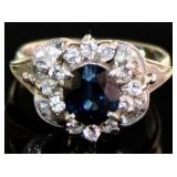 Platinum 1.78 ct Natural Sapphire & Diamond Ring