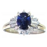 Platinum Natural 2.02 ct Sapphire & Diamond Ring