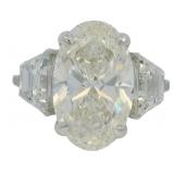 14k Gold 6.98 ct VS Oval Cut Lab Diamond Ring
