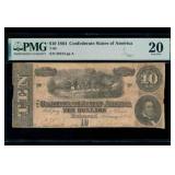 1864 - Confederat Curency PMG $10 Note