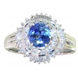 Platinum Natural 1.78ct Sapphire & VS Diamond Ring