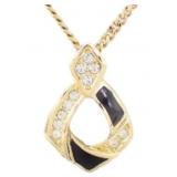 Christian Dior Crystal Diamond Gold Necklace