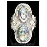 Vintage Style Natural Abalone Dinner Ring