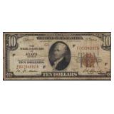 1929 Atlanta $10 Bill Federal Reserve Bank Note