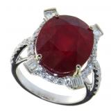 18kt Gold 16.01 ct Oval Ruby & Diamond Ring